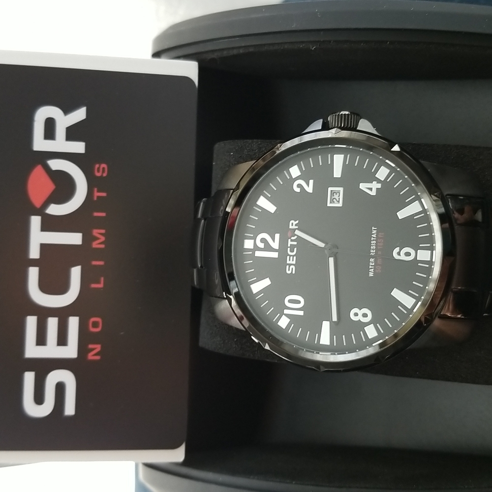 Sector men watch.  New and in excellent condition. In its original box.